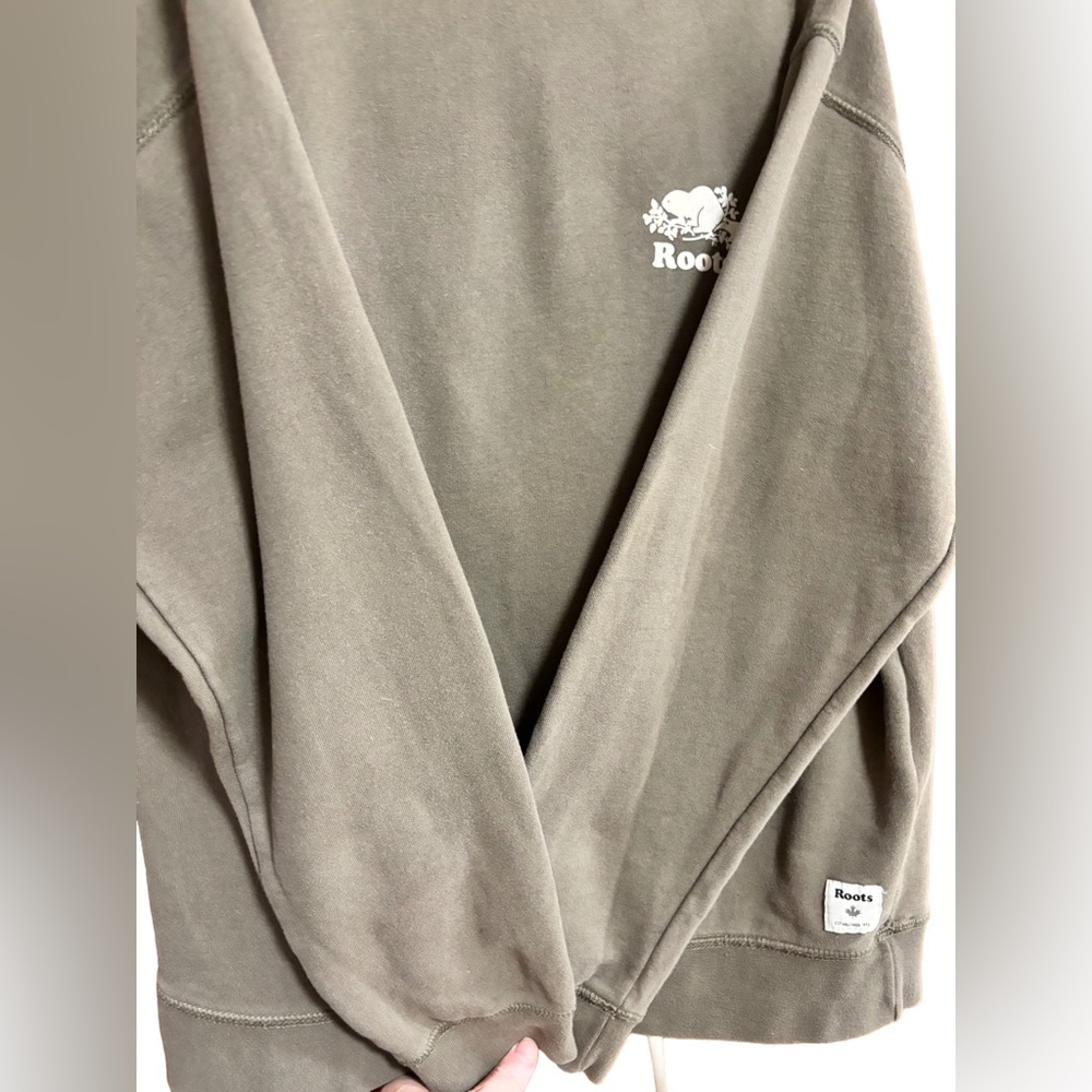 Roots Women's Oversized Olive Sweatshirt - Picture 4 of 6